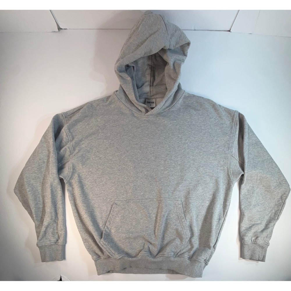 Gymshark Mens Essential Oversized Hoodie Grey Marl Pullover Size M